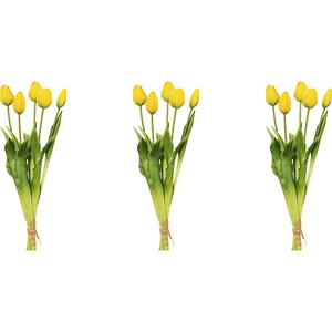 Tulpenbos, real touch, bos van 5, hoogte 450 mm, VE = 3 stuks, geel