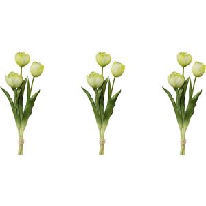 Gevulde tulpen, real touch, bos van 3, hoogte 370 mm, VE = 3 stuks, wit