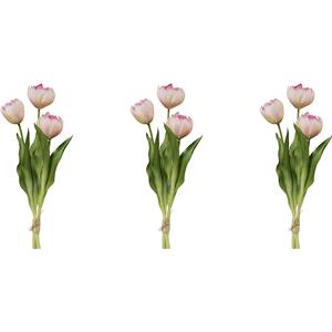 Gevulde tulpen, real touch, bos van 3, hoogte 370 mm, VE = 3 stuks, roze