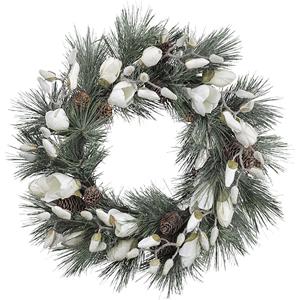 Kunstmatige magnoliakrans, ijzige optiek, buiten-Ø = 510 mm