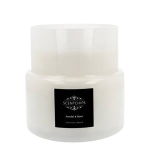 Scentchips Sandal & Rose Geurkaars Double Wit - 2900gr