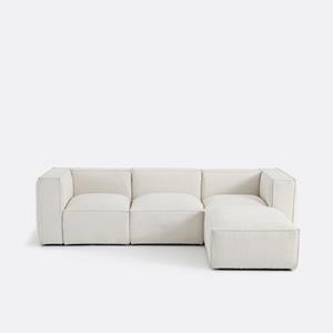 LA REDOUTE INTERIEURS Modulaire zetel, 3-zit en poef, bouclette Seven