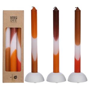 Buitengewoon de boet Dip Dye Candles Set 3 st. Orange/Brown - 
