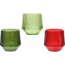 Decoris Theelichthouder glas d8h8 cm a3 - 