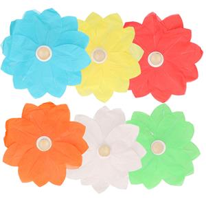 Merkloos 6x Bruiloft/huwelijk drijvende kaarsen/lantaarns bloemen 29 cm -