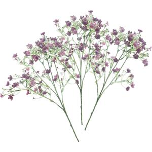 Bellatio Design Kunstbloem Gipskruid Viette - 3x - 45 cm - paars - losse tak - kunst zijdebloem - Gypsophila -