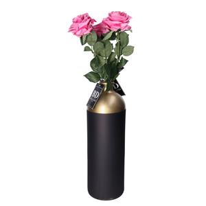 Bellatio Design Kunstbloem Roos Dijon - 3x - 64 cm - donker roze - kunst zijdebloemen -
