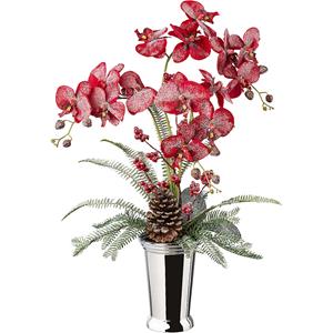 Phalaenopsis-arrangement in keramische vaas, totale hoogte 700 mm, rood