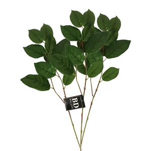 Bellatio Design Kunstbloem bladgroen tak Salal - 3x - 77 cm - boeket opvulling - groen - kunst zijde -