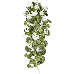 Hangende geraniumplant, hoogte 800 mm, UV-bestendig, bloemen wit
