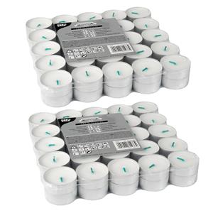 Conpax Candles Waxinelichtjes - 100x st - 3,7 cm - 4 branduren - stearine - theelichtjes - kaarsjes -