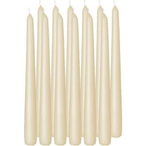 Enlightening Candles Dinerkaarsen - 24x stuks - creme wit - 8 branduren - 25 cm - kandelaar kaarsen -