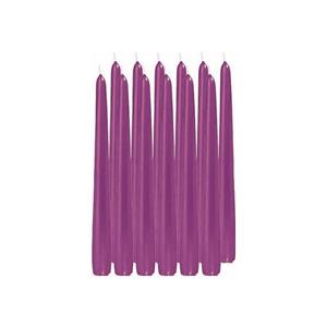 Enlightening Candles Dinerkaarsen - 24x stuks - paars - 8 branduren - 25 cm - kandelaar kaarsen -