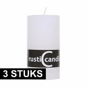 Cosy & Trendy 3x Luxe sfeerkaarsen wit 13 cm -