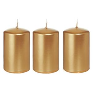 Trend Candles Cilinderkaars/stompkaars - 5x - goud - 5 x 8 cm - 18 branduren -