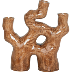 Beliani  BARBUS - Bloemenvaas - Bruin - 31 cm - Steengoed