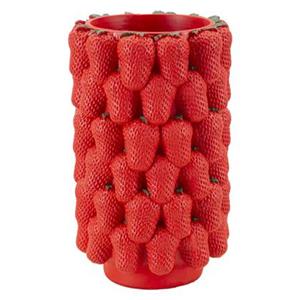 Mauro Ferretti Strawberry Vaas in rode hars bestaande uit aardbeien