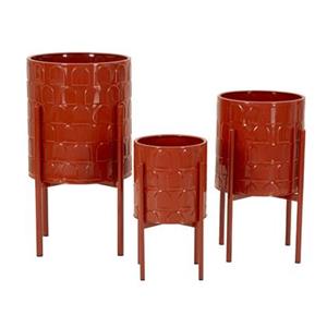 Mauro Ferretti Archy Gekleurde metalen vaashouder set 3 stuks
