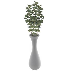 Chaks Kunsttak Eucalyptus - 3x - 69 cm - kunst zijdebloemen - kunstplant - met knoppen -