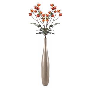 Emerald Kunstbloem Rozenbottel tak - 2x - 65 cm - oranje - zijde bloemen - Kunst herfst takken -