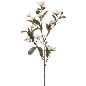 Emerald Kunstbloem Magnolia Pearl tak - 87 cm - creme/roze - Kunst zijdebloemen -
