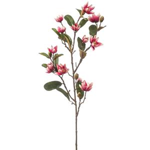 Emerald Kunstbloem Magnolia Pearl tak - 87 cm - fuchsia - Kunst zijdebloemen -
