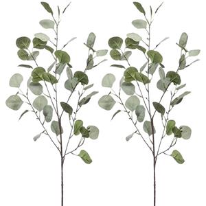 Emerald Kunstbloem Eucalyptus tak - 2x - 87 cm - groen - losse steel - Kunst zijdebloemen -