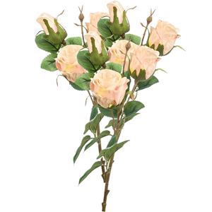 Emerald Kunstbloem Roos tak - 3x - cm - licht roze - Kunst zijdebloemen -