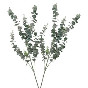 DK Design Kunstbloem Eucalyptus tak Real Touch - 2x - 88 cm - groen - losse steel - Kunst zijdebloemen -