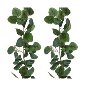 Decoris 2x stuks groene klimop kunstplant slinger 180 cm -