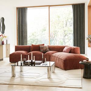 LA REDOUTE INTERIEURS Modulaire zithoek, vintage fluweel Seven