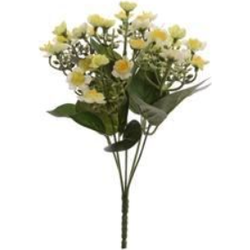 Jasaco Mini narcis h25 cm creme-groen kunstbloem zijde nepbloem - 