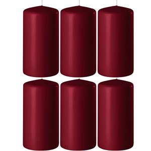 Enlightening Candles 6x Bordeauxrode cilinderkaarsen/stompkaarsen 6 x 8 cm 27 branduren -