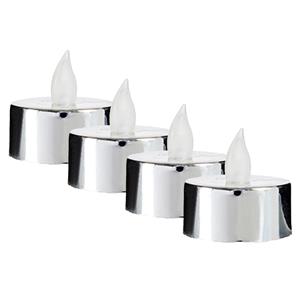 Giftdecor LED waxinelichtjes - 20x - zilverkleurig - incl. batterijen -