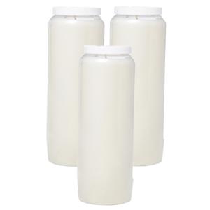 Enlightening Candles Grafkaars/gedenklicht - Set van 3x stuks - Wit - 7 x 20 cm - 216 branduur - 9 dagen -