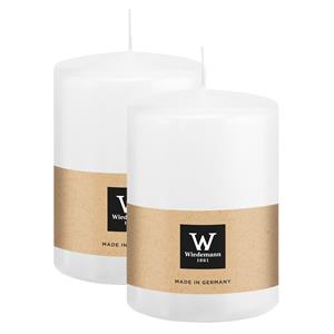 Wiedemann Cilinderkaars/stompkaars groot - 2x - wit - 15 x 10 cm - 113 branduren -