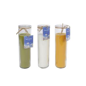 CosyDecor Kaars In Glas Seed Of Life Wit/geel Of Groen Glas/wax 5x5x21cm