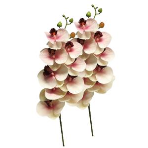 Bellatio Design Kunstbloem Orchidee Bora - 2x - roze - 77 cm - losse steel - kunst zijdebloem - Phalaenopsis -