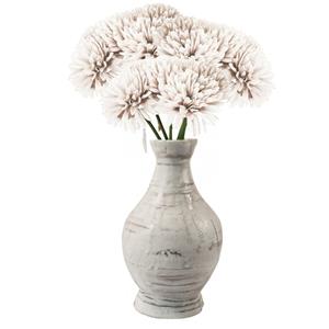 Chaks Kunstbloemen boeket dahlia - 3x - wit - 26 cm - bloemstuk - onderhoudsvrij -