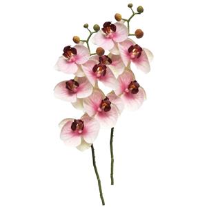 Bellatio Design Kunstbloem Orchidee Bora - 3x - roze - cm - losse steel - kunst zijdebloem - Phalaenopsis -