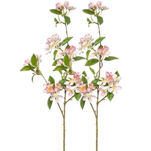 Emerald Kunstbloem Kersen bloesem - 2x - 90 cm - licht roze - Kunst zijdebloemen -