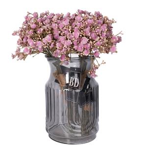 Bellatio Design Kunstbloemen boeket Gipskruid - 2x - 30 cm - paars - kunst zijdebloem - Gypsophila -