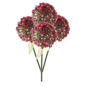 Merkloos Kunstbloemen Sierui/Allium - 4x - op steel - roze/rood - 70 cm - Bloemen voor binnen -