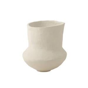 J-Line Pot Archaic Papier Mache Wit