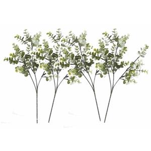 Merkloos Kunstbloem/kunsttak Eucalyptus Cinera - 4x stuks - 65 cm - losse steel - kunst zijdebloemen -