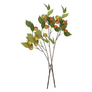 DK Design Kunstbloem fruit tak met appels - 2x - 76 cm - rood/groen - Kunst zijdebloemen -