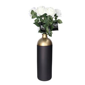 Bellatio Design Kunstbloem Roos Dijon - 5x - 64 cm - creme - kunst zijdebloemen -