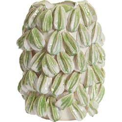 Light & Living Light&living Vaas deco 35x33x47 cm CARAMBOLA keramiek crème+groen