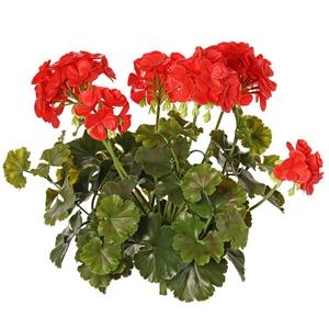 TopArt Kunstbloemen boeketje - Franse geranium - rood - UV bestendig - D30 cm x H39 cm -