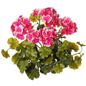 TopArt Kunstbloemen boeketje - Franse geranium - roze - UV bestendig - D30 cm x H39 cm -